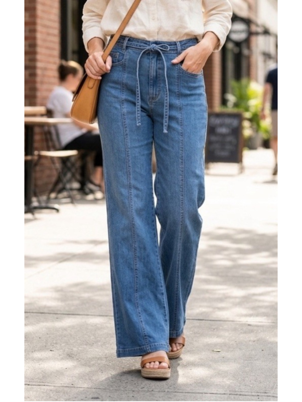 Cinq á Sept Wide Leg Jeans size 0 Women’s Stretch Denim Luxury Elastic Waist